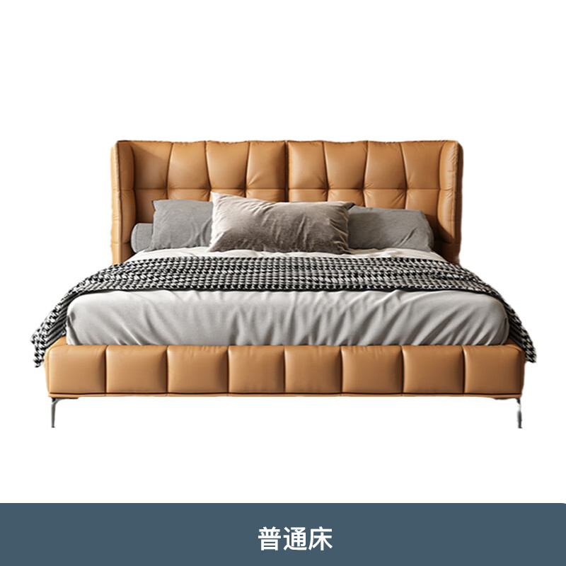 妙普乐广东佛山家具poliform床意式轻奢ins风真皮床广东佛山家具肌肉
