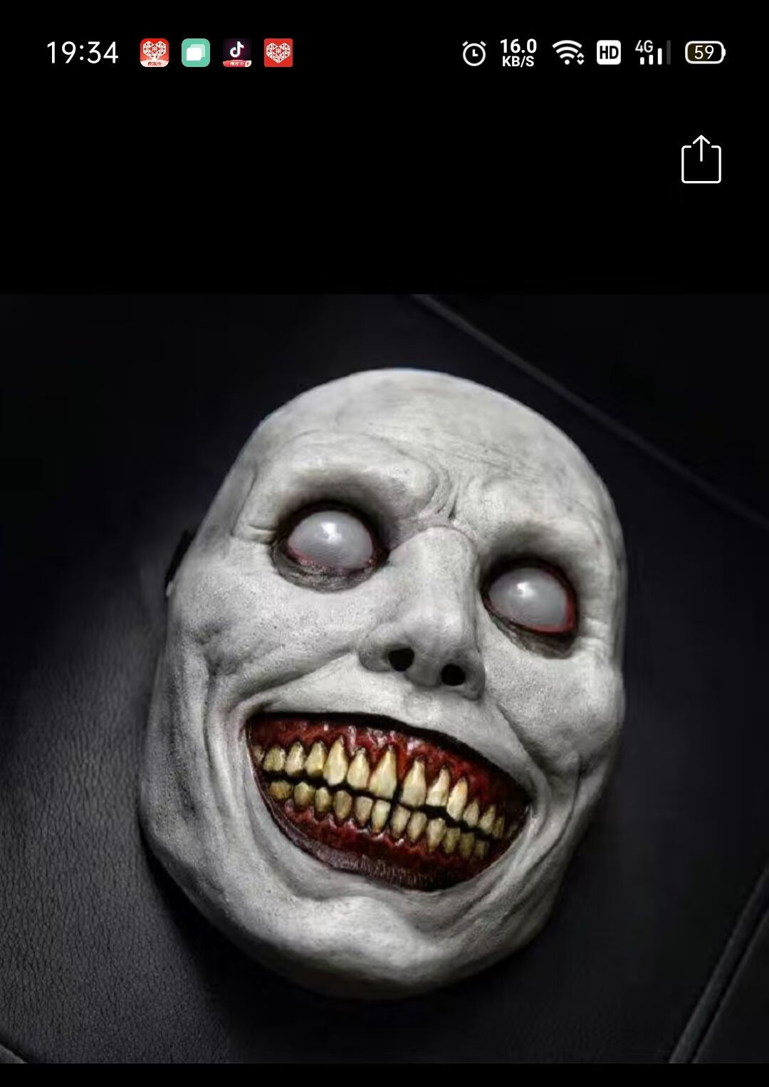 天智星真人面具男普通人新款万圣节惊悚面具cosplay白脸微笑驱魔人