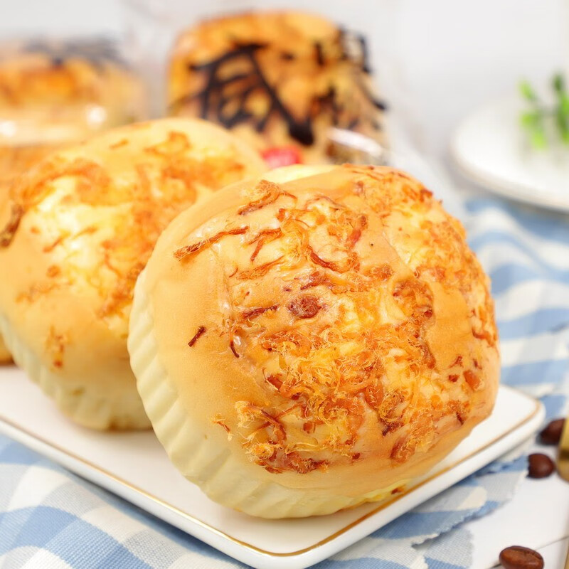 康泉咸肉松餐包咸蛋糕营养早餐面包零食食品老人解馋休闲咸肉松餐包