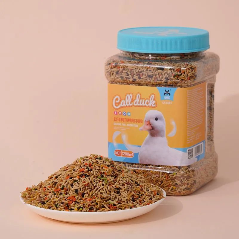 寵尚天寵物鴨子柯爾鴨飼料糧食物幼小黃鴨開口產(chǎn)蛋糧雞鵝美毛營養(yǎng) 幼年柯爾鴨換羽糧1200ml