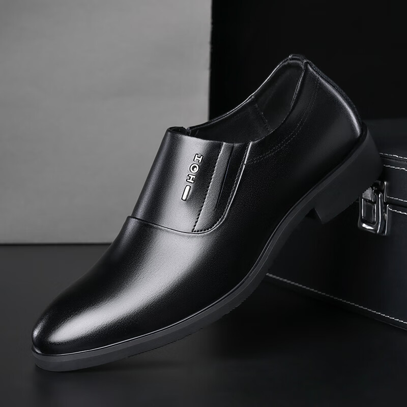 oyy2023温州牛皮经典商务休闲皮鞋 黑色 38