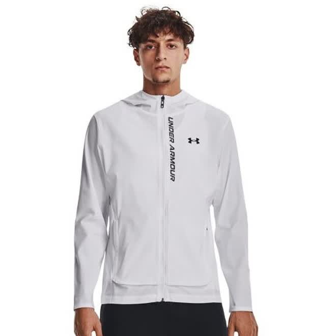 安德玛（Under Armour）男子运动夹克户外风衣健身训练跑步开衫上衣连帽外套1376794 1376794-100 XL