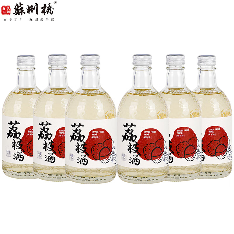苏州桥花果酒 6度荔枝酒375ml*6瓶