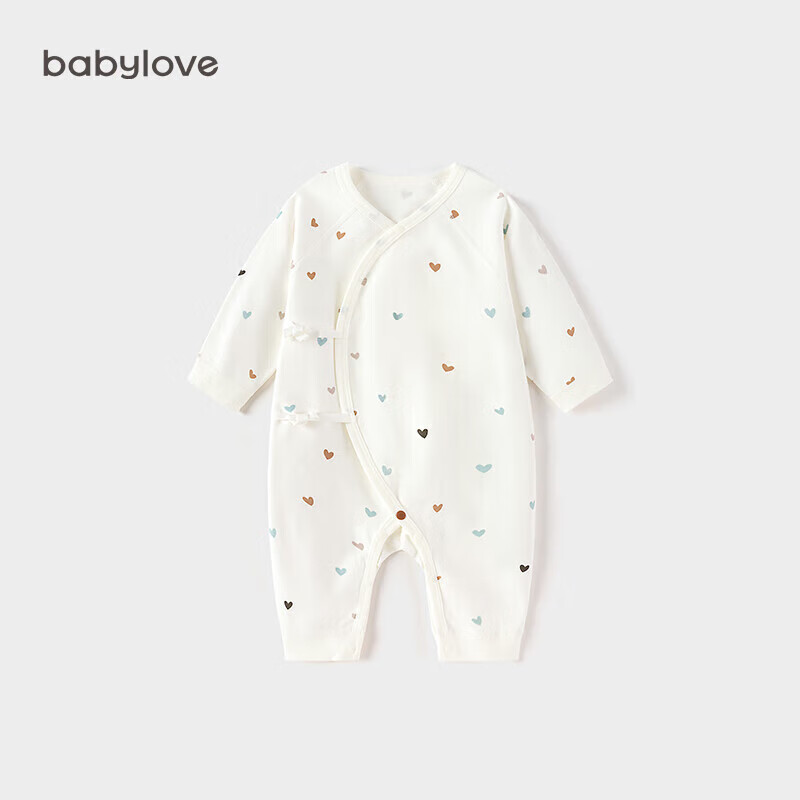 babylove婴儿连体衣春秋季新生儿衣服0-6个月初生儿男女宝宝哈衣爬服春装