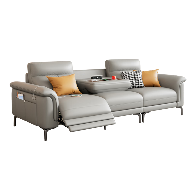 奧左電動功能真皮沙發(fā)頭層牛皮一線品牌頭等艙客廳直排廣東佛山2025款 三人位2.26米【1電動+翻蓋茶幾】 豪華版（頭層黃牛皮+乳膠座包+松木框架）50%選擇