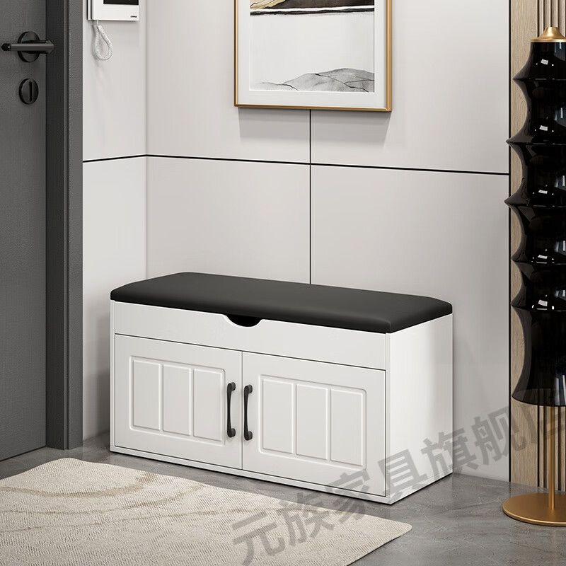 元族换鞋凳鞋柜一体门口可坐式换鞋凳家用入户鞋柜一体玄关软包坐垫穿