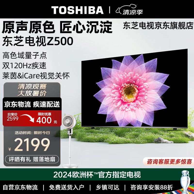东芝(TOSHIBA)电视 高色域量子点120Hz高刷 4K超清液晶平板电视机 家电智能语音游戏彩电 品牌排行前十名 55英寸 55Z500MF