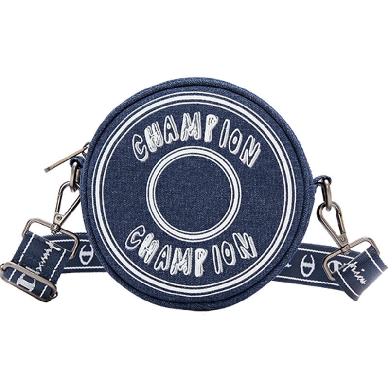 Champion【王俊凯同款】冠军斜挎包女DrumDrum Crossbody Bag圆饼包男腰包 深蓝 均码