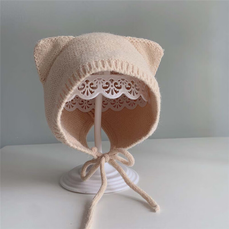 创京懿选婴儿帽子6-12个月秋冬宝宝帽子针织薄款婴幼儿护耳帽新生儿套