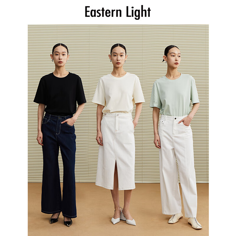 乙来(EASTERN LIGHT)【100%日本进口三醋酸】短袖T恤女内搭打底衫 上衣-优雅黑 M 乙来(EASTERN LIGHT)【100%日本进口三醋酸】短袖T恤女内搭打底衫 上衣-优雅黑 M