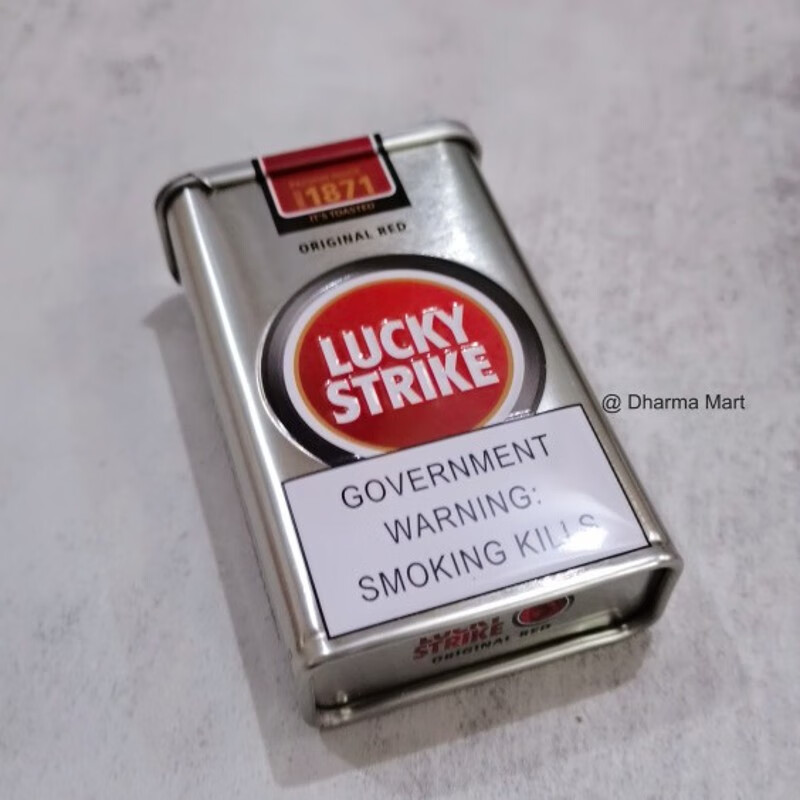 犇狐日版好彩烟盒lucky strike马口铁烟盒滑盖经典款浮雕logo烟盒