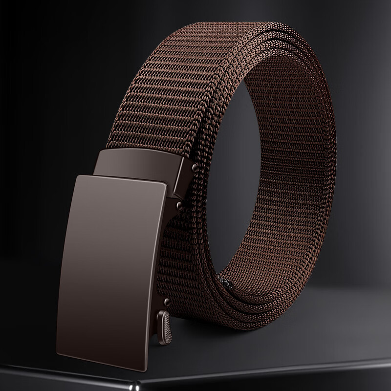 歌带盾男士休闲百搭加长编织腰带男款户外运动时尚裤腰带简约潮流腰带 香槟色【香槟扣】 160cm