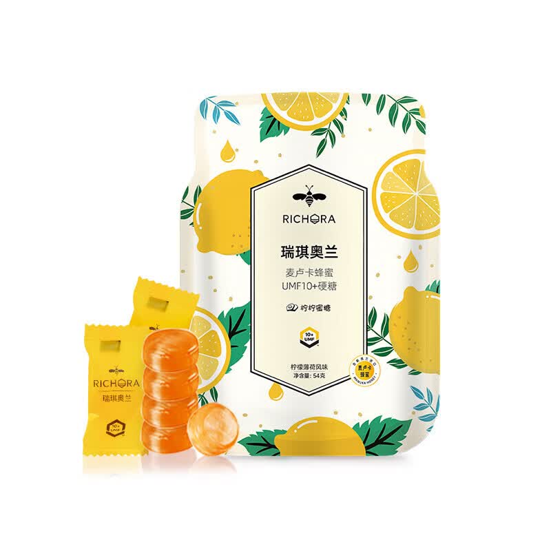 瑞琪奥兰麦卢卡蜂蜜umf10 硬糖润喉糖柠檬薄和味清新护嗓 柠檬味