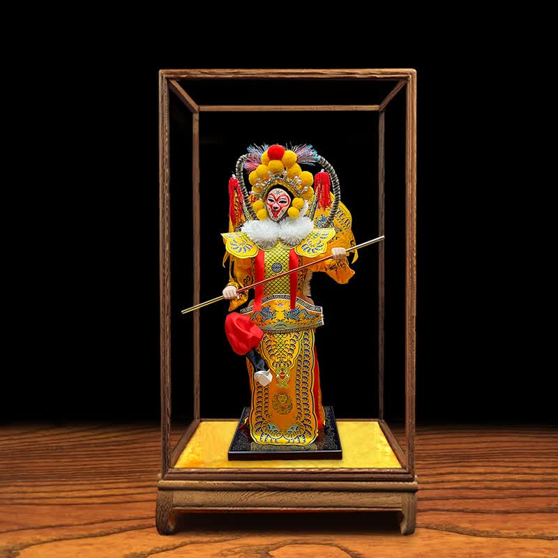 京城故事北京手工艺京剧绢人娃娃中国特色礼品送老外商务外事出国礼物摆件 精品孙悟空【鸡翅木框】
