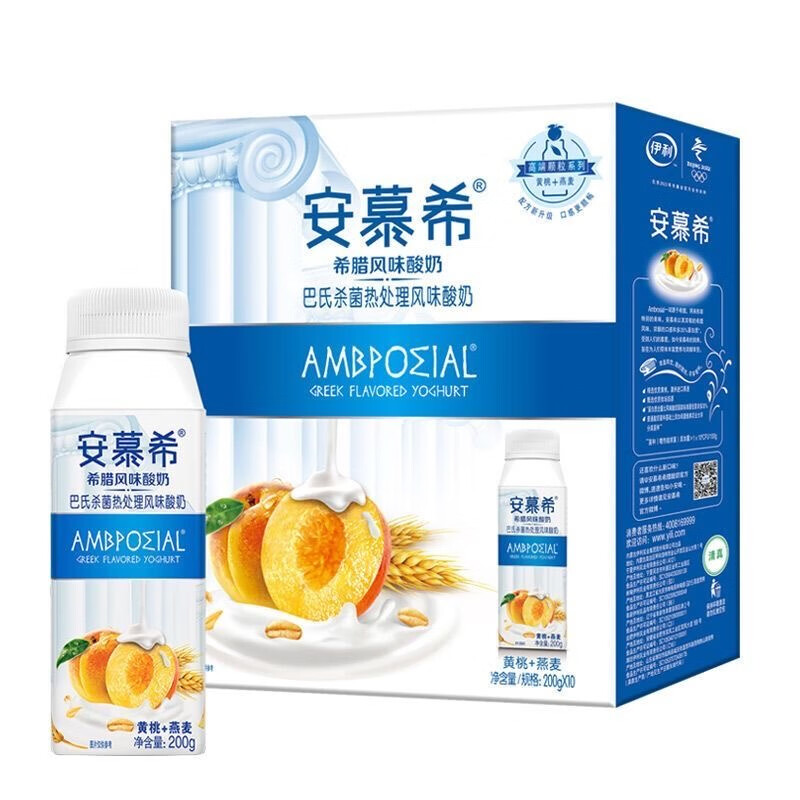 伊利 安慕希黄桃燕麦希腊风味酸奶200g*10