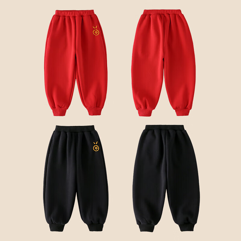 棉花堂(cottontown)棉花堂宝宝裤子加绒新年款男童拜年服冬款童装儿童过年衣服女冬装 红色 130/59