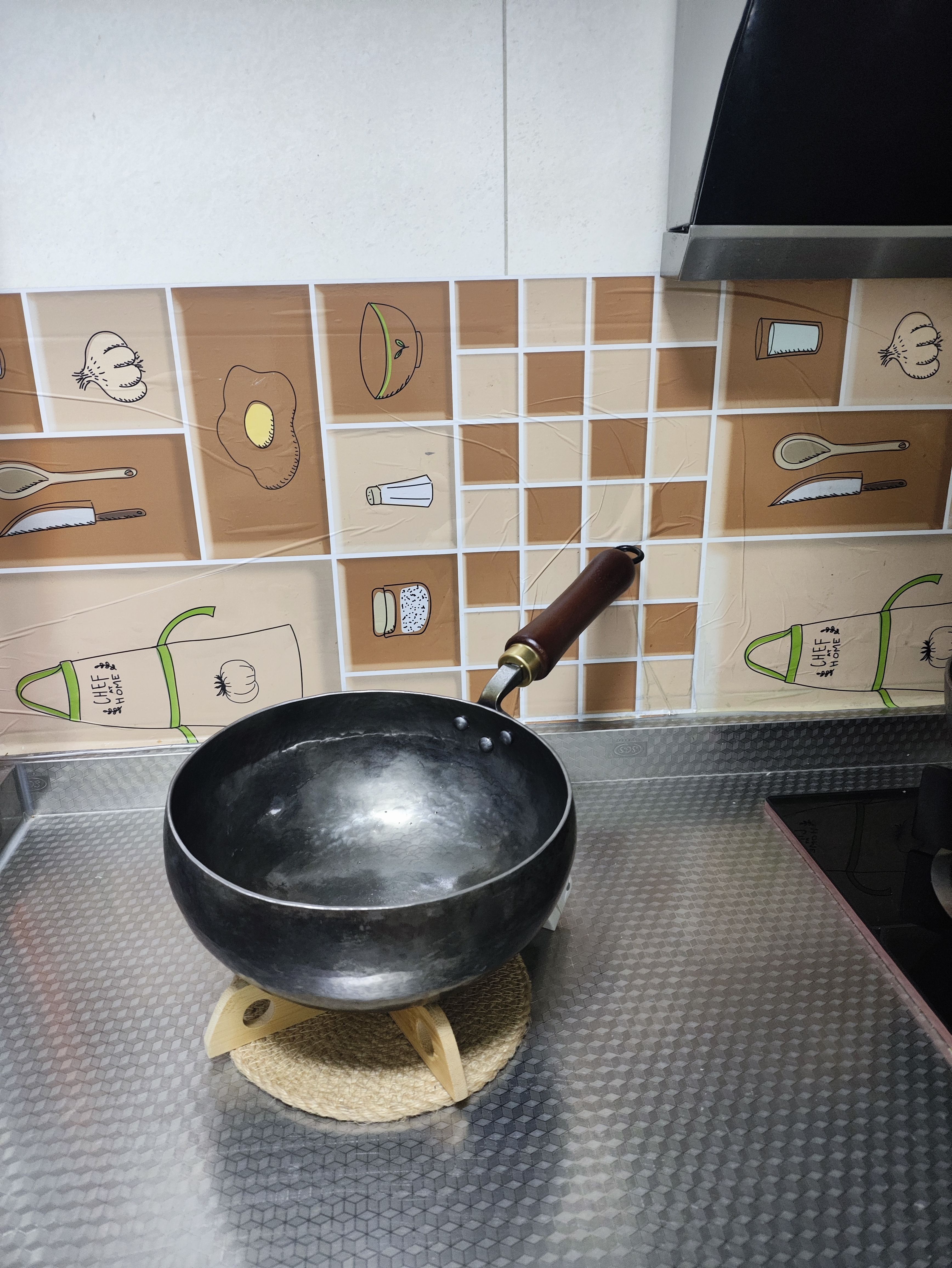 yuanzu平底锅铁锅锤纹大肚锅纯手工锻打锤纹熟铁锅