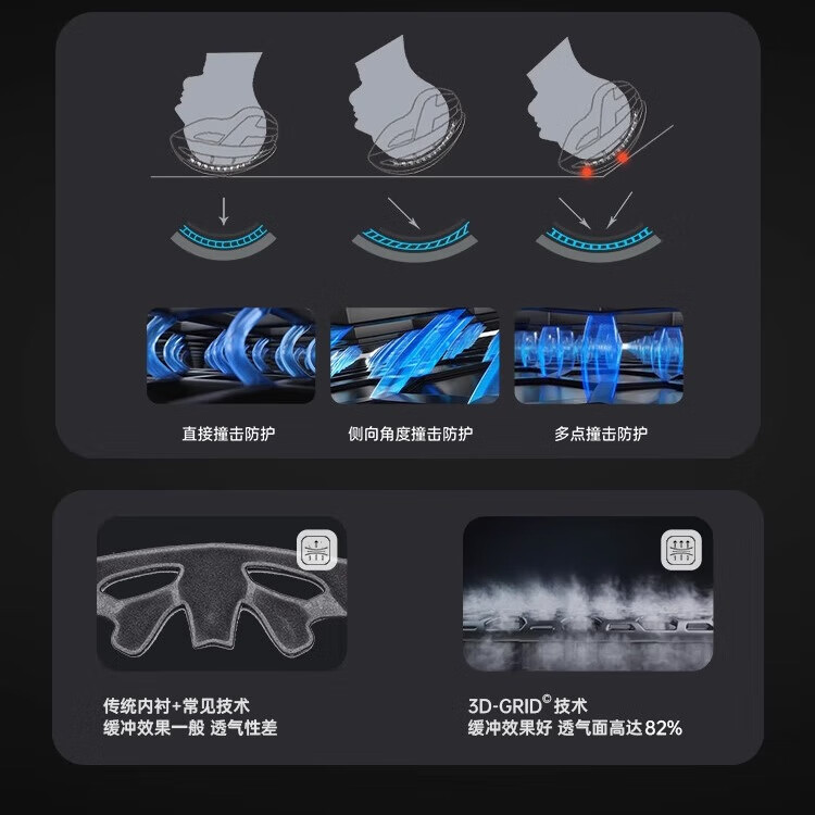 森瑞梦CS-43骑行头盔破风洞气动山地公路车头盔自行车安全帽运动户外 耀目黑 L码【建议57-61cm】男士佩戴