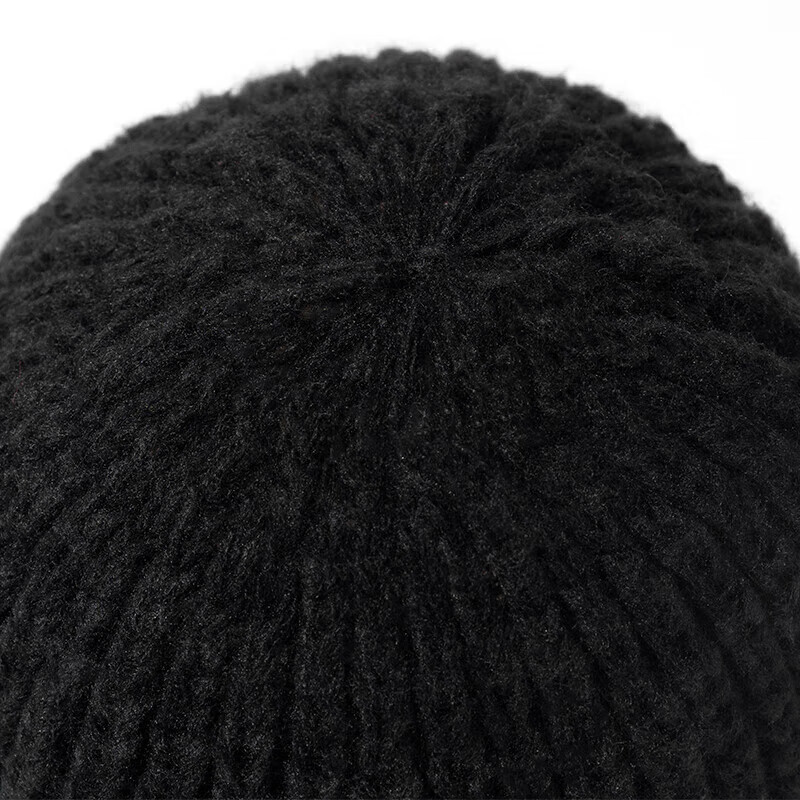 达芬奇密码秋冬保暖纯色针织毛线帽女士帽子防寒防风 黑色
