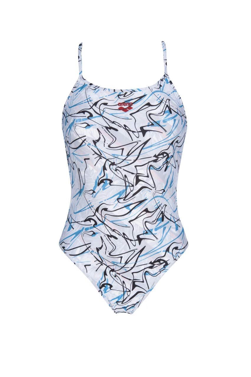 arena 女式印花挑战后背面 maxlife 连体运动训练泳衣 花卉标志 24