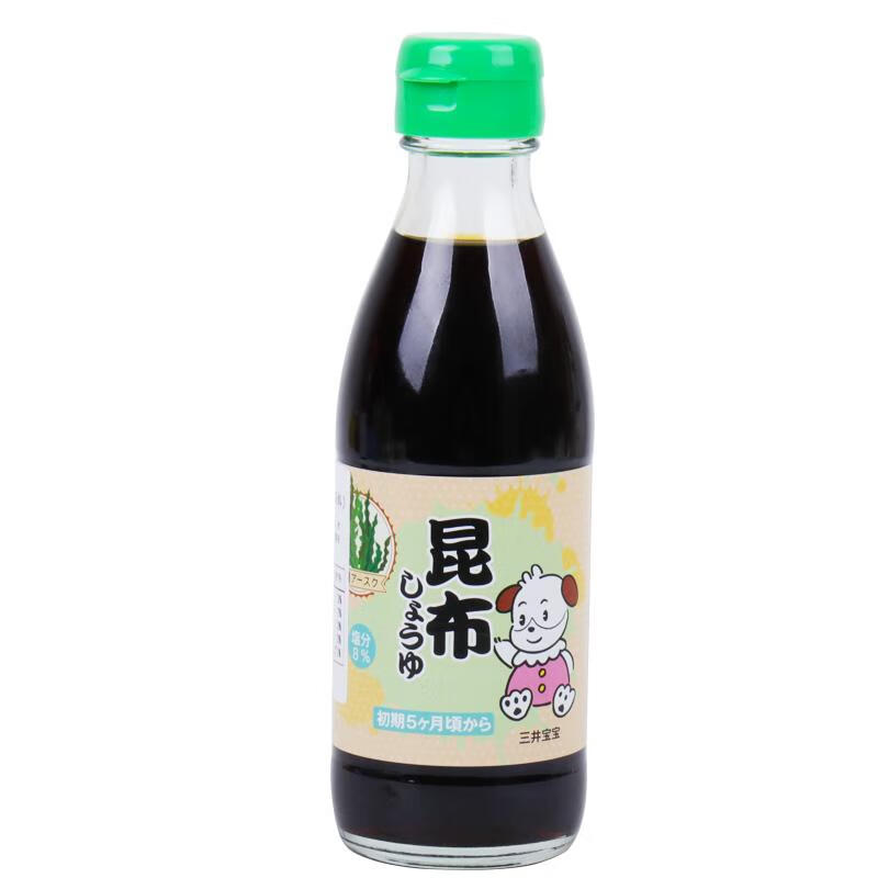 三井宝宝日本原装 昆布酱油调味汁天然食材减盐工艺健康美味酱油200ml/瓶 1箱（12瓶）