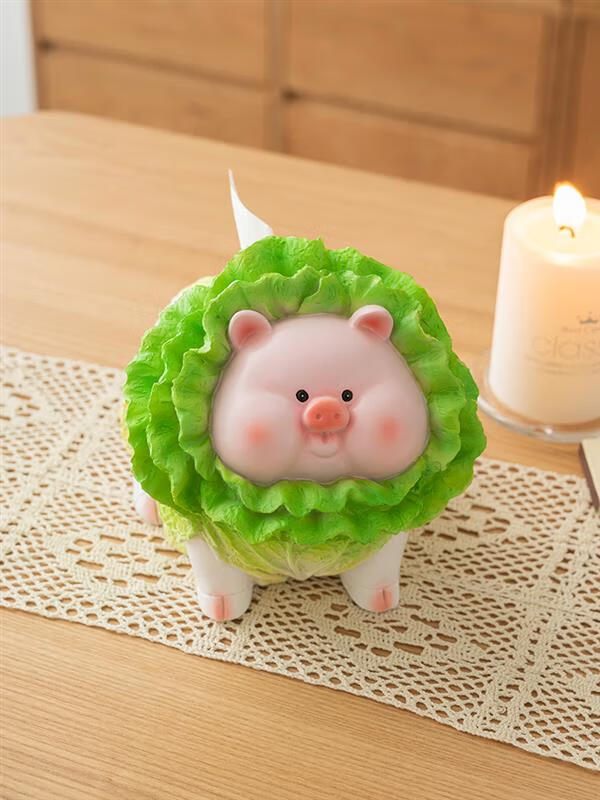 妙普乐创意茶几可爱 可爱创意白菜猪餐巾纸巾盒客厅茶几轻奢家用餐桌