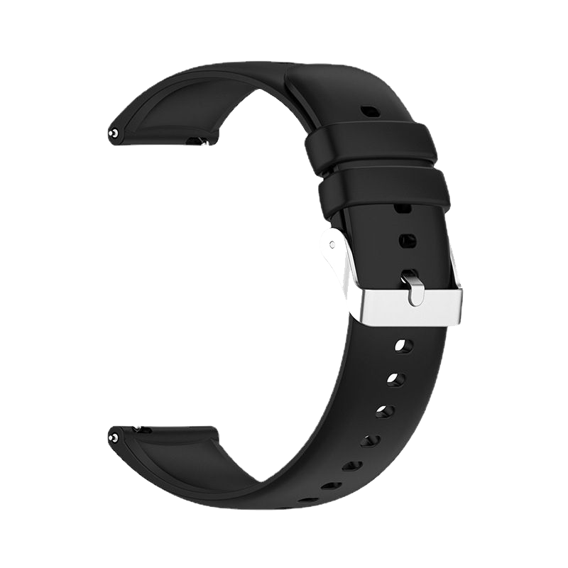出门问问TicwatchPro3/GTH/C2/S2/GTX/E2手表表带硅胶20/22mm腕带 柔软耐磨表带【黑色】 Ticwatch Pro系列