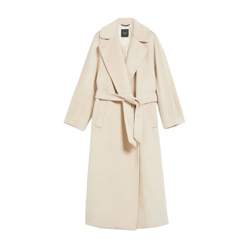 MAX MARA女士米色休闲保暖潮流羊毛混纺外套大衣TEMPERA023
