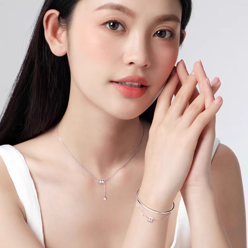 范琦范琦Fanci银饰【小蛮腰】双层银手镯手链女生日礼物情人节送女友 【小蛮腰-】精致双层手链