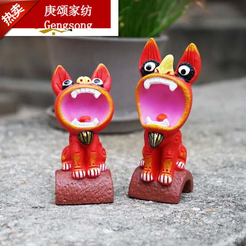 七丌亓瓦喵喵大理瓦猫桌面手工礼车载摆件云南旅游伴手礼物 (小号)