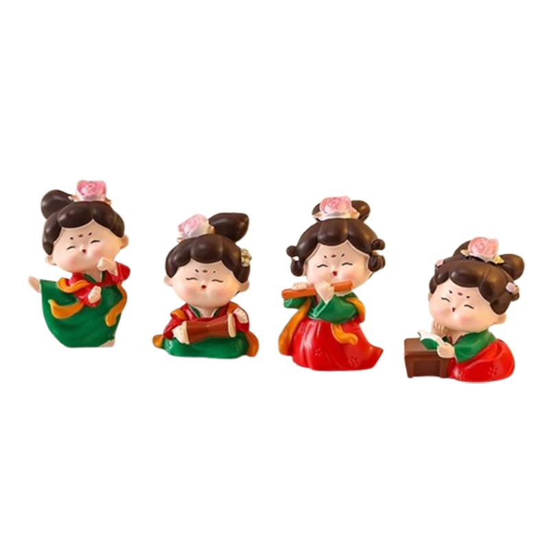赟婭唐宮夜宴古風(fēng)侍女西安文創(chuàng)小擺件情緒穩(wěn)定辦公室工位桌面飾品手辦 唐小環(huán)仕女?dāng)[件4件套