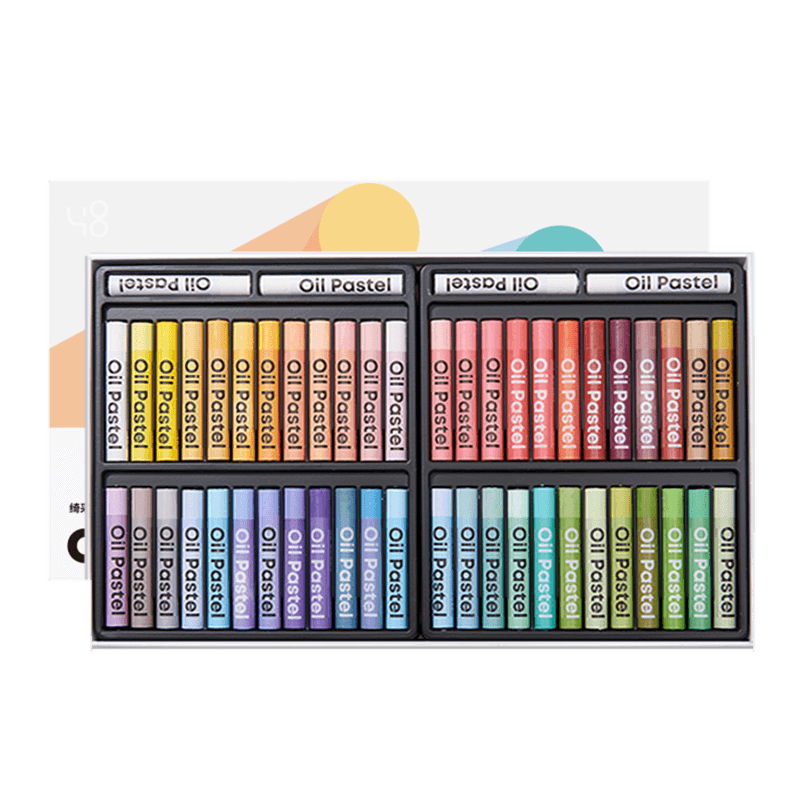 【全网低价】KACO Kalor超软油画棒 diy画镂空生日礼物套装软油性重彩蜡笔浓彩专业级中小学生儿童画笔 马卡龙 48 色