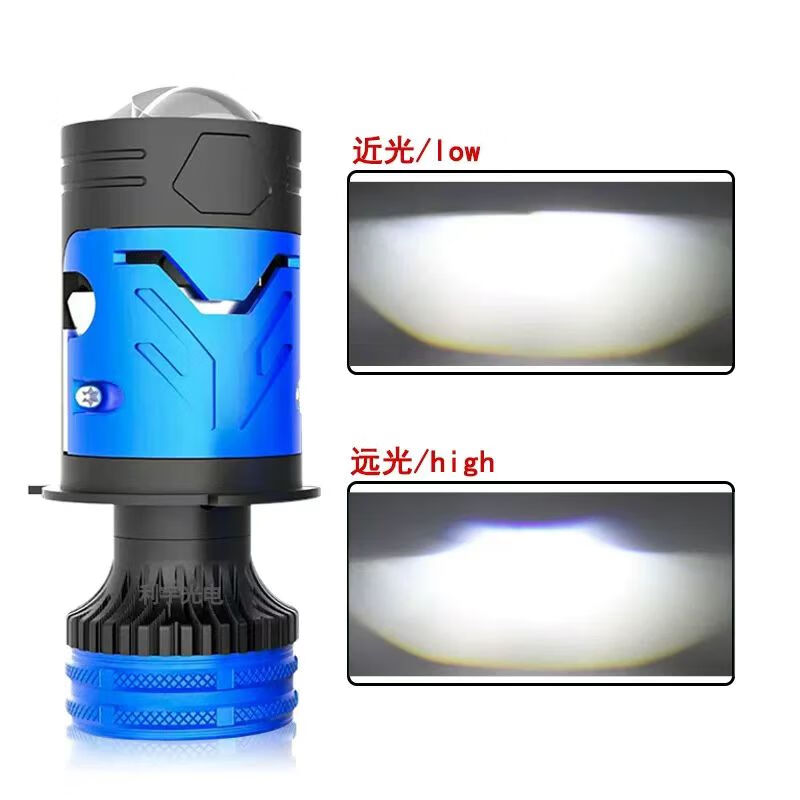 OEMG汽车led激光大灯双光透镜改装强光h4远近光一体车灯超亮矩阵灯泡