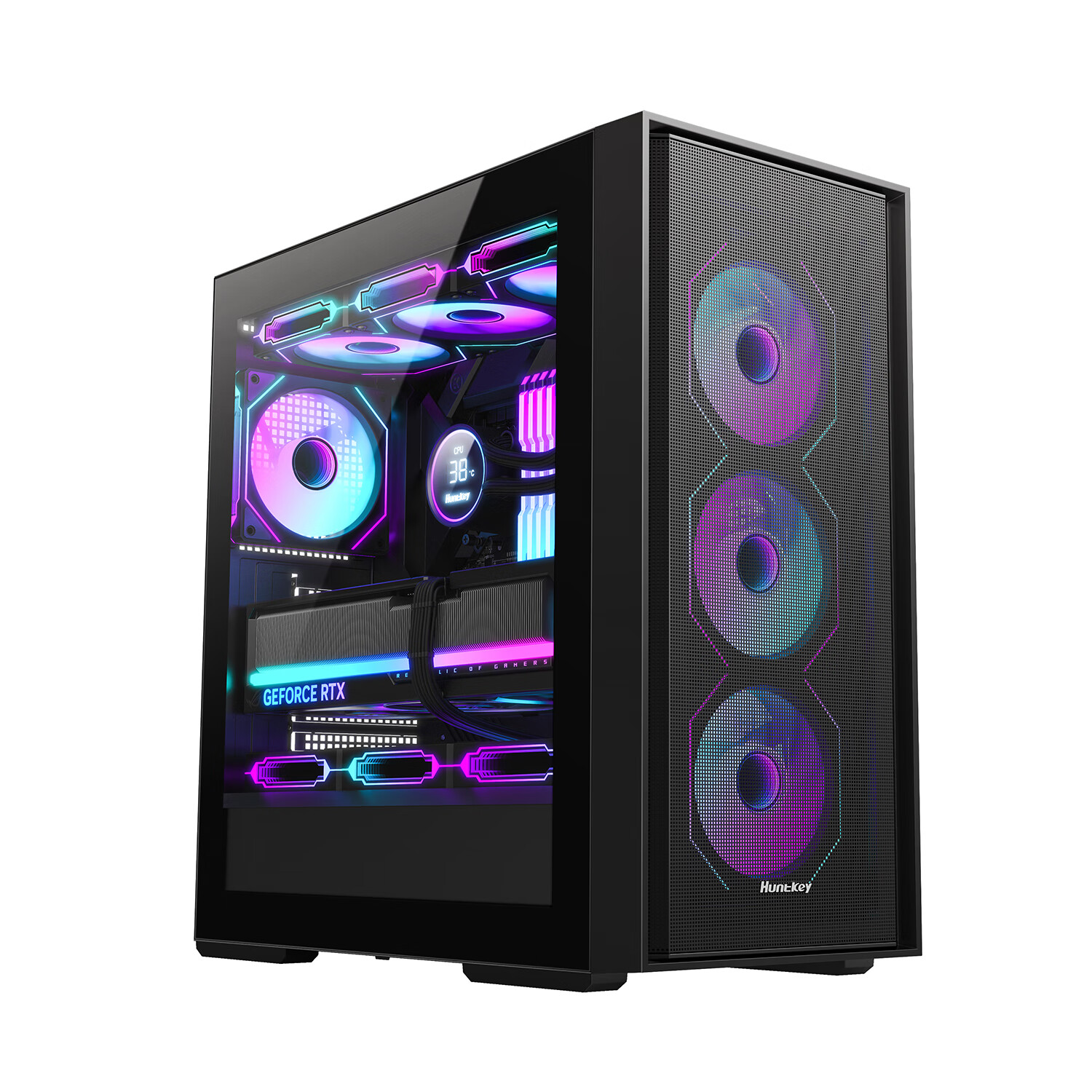 玻璃侧透机箱  gs680c台式主机电脑游戏机箱