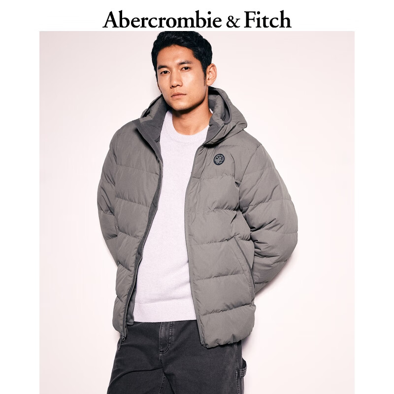 PLUS会员：ABERCROMBIE & FITCH 男装 李现同款抗风羽绒服 KI132-4149 