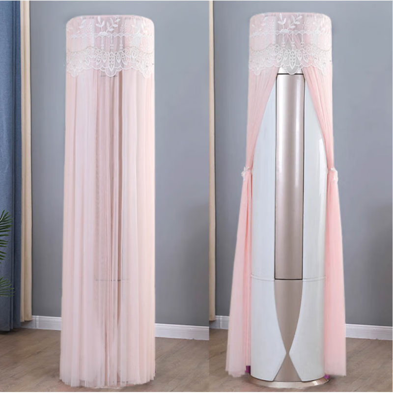 米囹空调罩套柜机圆形圆柱格力客厅美的海尔柜式奥克斯立式空调防尘罩 缘分天空蓝 格力凉之韵天丽i尊i尚i幕 180