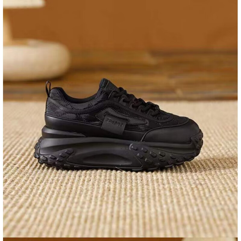 啄木鸟秋季新款女款厚底百搭爹鞋透气女鞋潮流百搭小白休闲跑步运动鞋