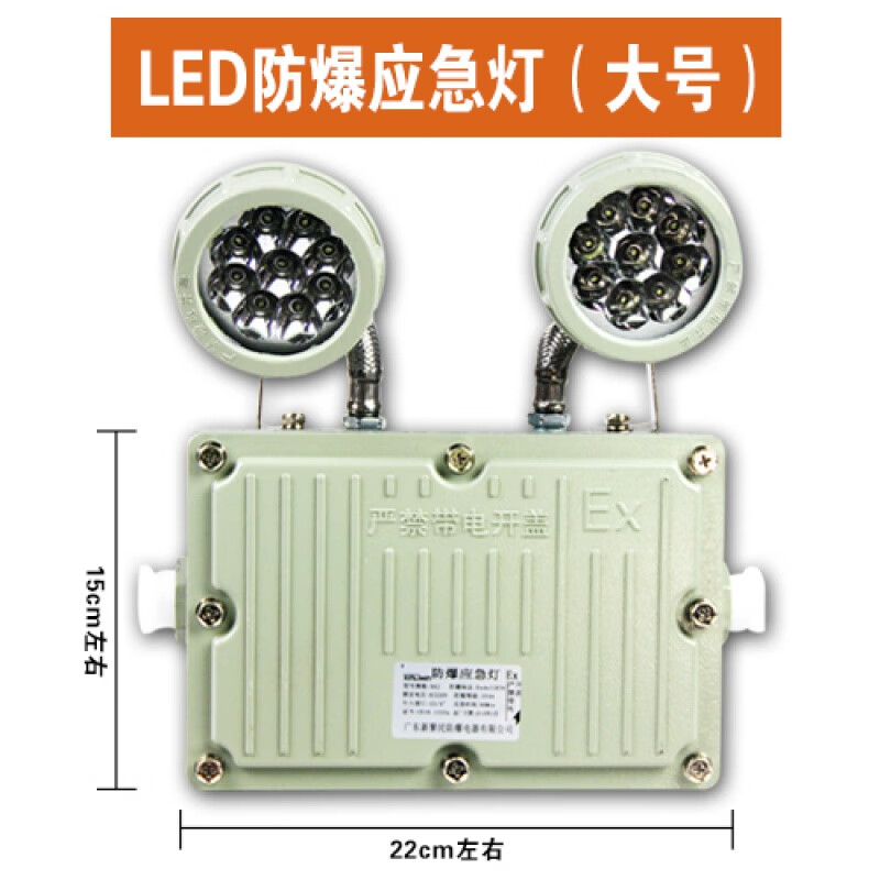 应急照明灯双头光源标志灯安全出口消防工程停电LED应急灯具A 防爆应急灯(大号)