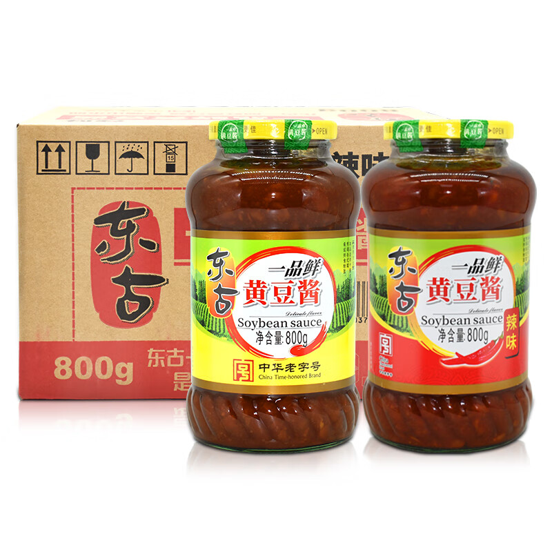 东古一品鲜黄豆酱800g/瓶 原味/辣味 豆瓣酱沾菜酱大葱蘸酱菜家用