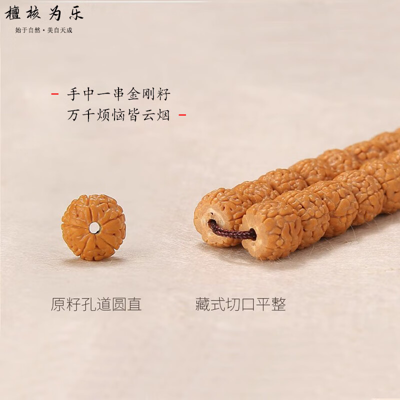 檀核为乐龙鳞纹小金刚菩提子手串 多圈108颗原桩藏式龙鳞纹佛珠文玩手持 龙鳞纹藏式小金刚10mm*108颗