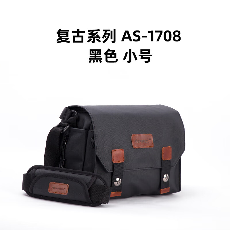 埠帝适用富士相机包斜挎帆布单肩包男女原创防水相机袋保护套佳能r50摄影包专业便携单反收纳包微单包 黑色S号