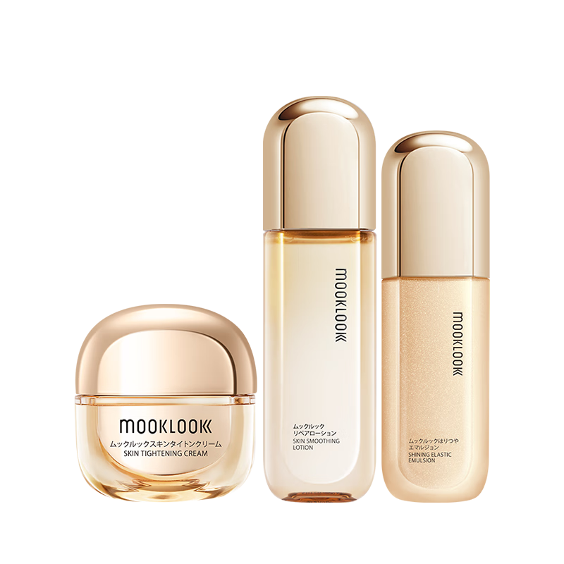 茉珂(mooklook)多肽抗皱紧致水乳面霜套盒 保湿抗皱紧致淡纹面部套盒 170ml+125ml+50g