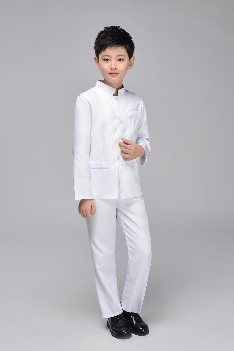 熹趣儿儿童民国风五四青年中山装学生合唱演出服少年朗诵表演服装男女