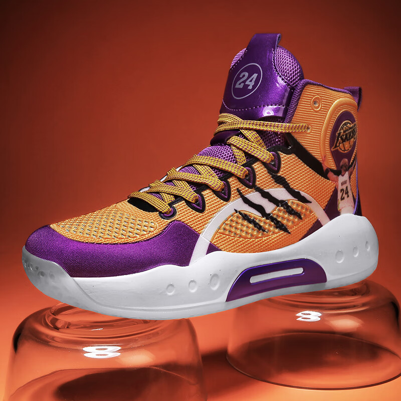 cdac曼巴篮球鞋黑曼巴湖人紫金24透气网面高弹高帮实战男女儿童运动鞋