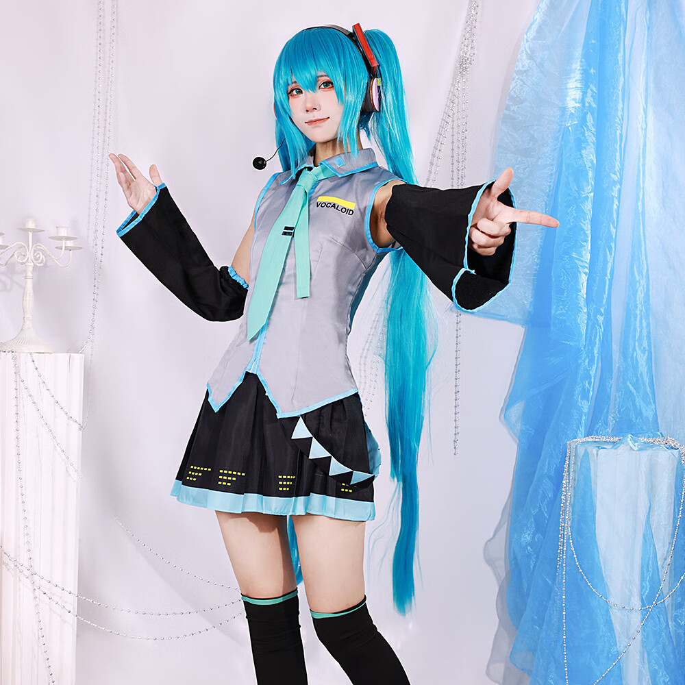 绿野客新款雾都初音未来cos服初公式服漆皮cosplay女装二次元少女jk服