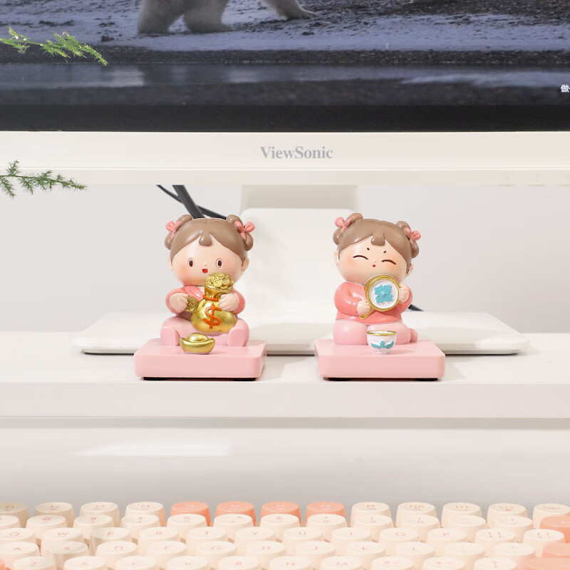 如果实用手机架摆件创意可爱装饰固定架办公室工位桌面送女生追剧礼物 小君手机架全套送礼袋