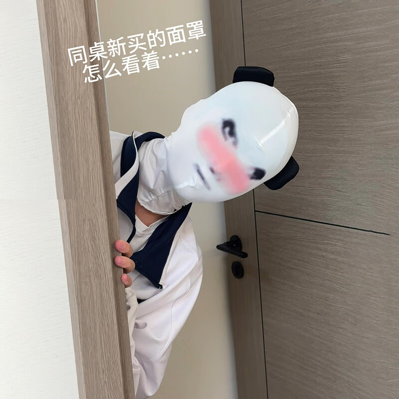 oqb龙图面罩恶搞头套新款熊猫头表情包搞笑头套整蛊面具趣味抖音同款