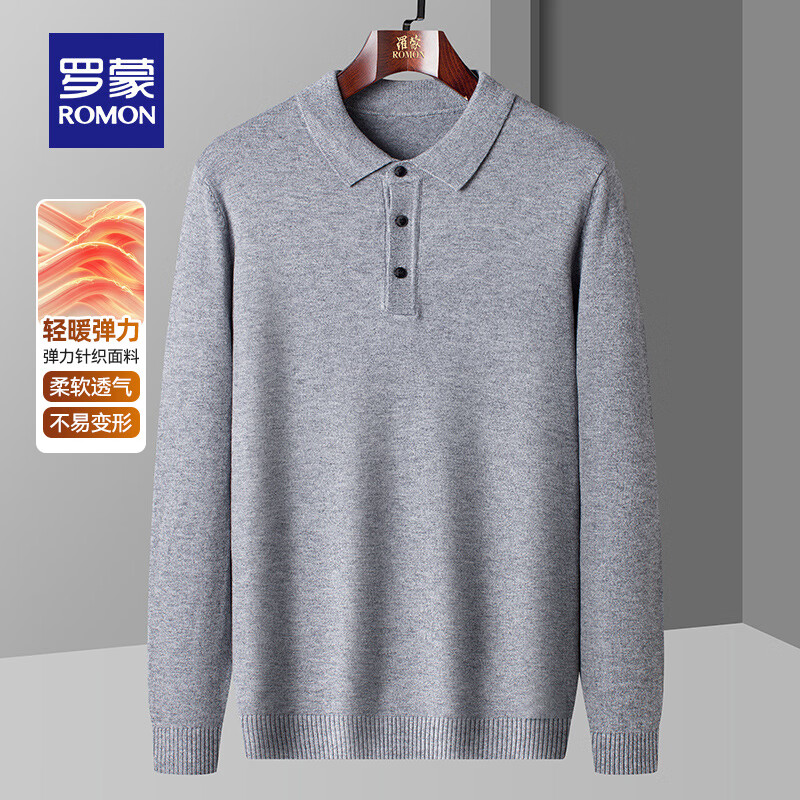 ���ڲ��������ɣ�ROMON��ĥë����T������ʿ�ﶬ�����귭�챣ů��֯��׿������°ְ�װ S1Z258590�л� 3XL(����165-180��)