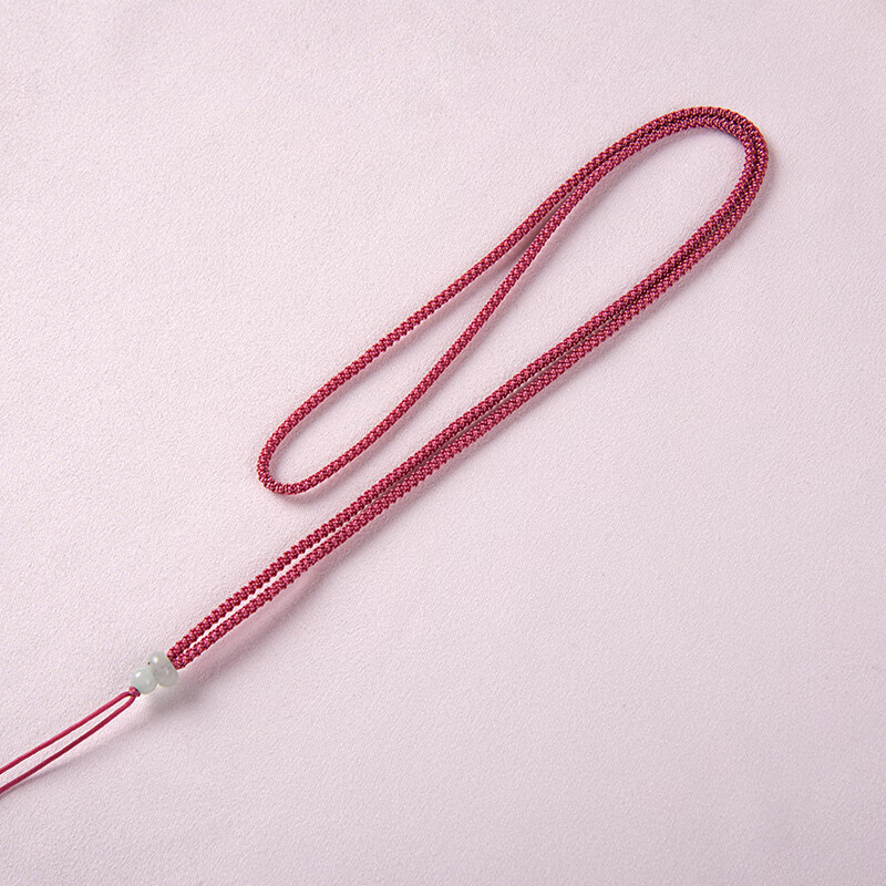 仙来阁平安扣挂绳男女款可调节吊坠红绳子项链手工编织玉佩玉黑红色