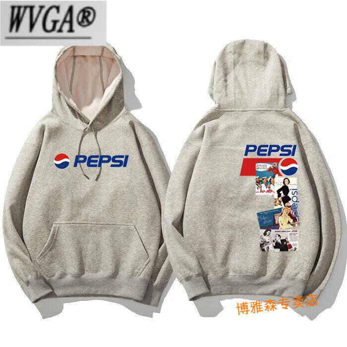 wvga潮牌可口可乐联名卫衣男女装连帽套头ins超过的上衣百事加绒外套